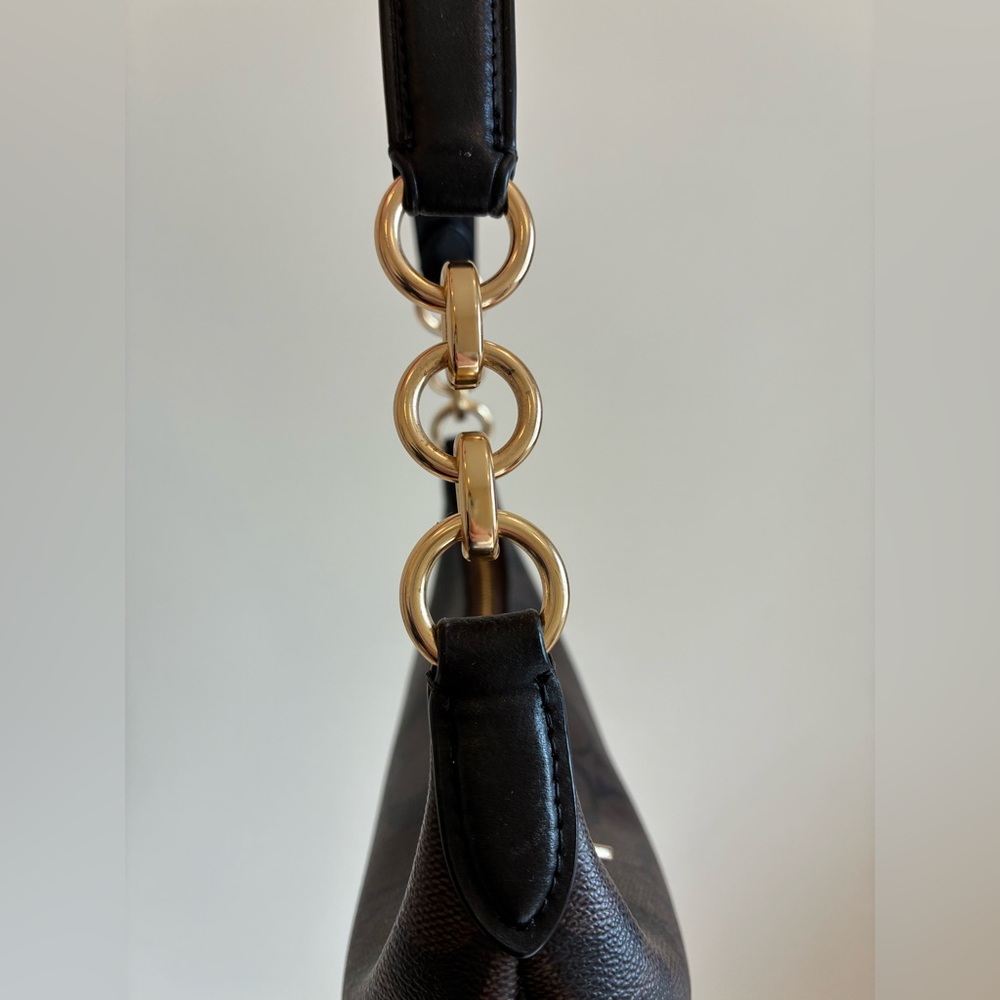 Coach Mini Payton Hobo Bag In Signature Canvas Brown and black - Picture 3 of 9